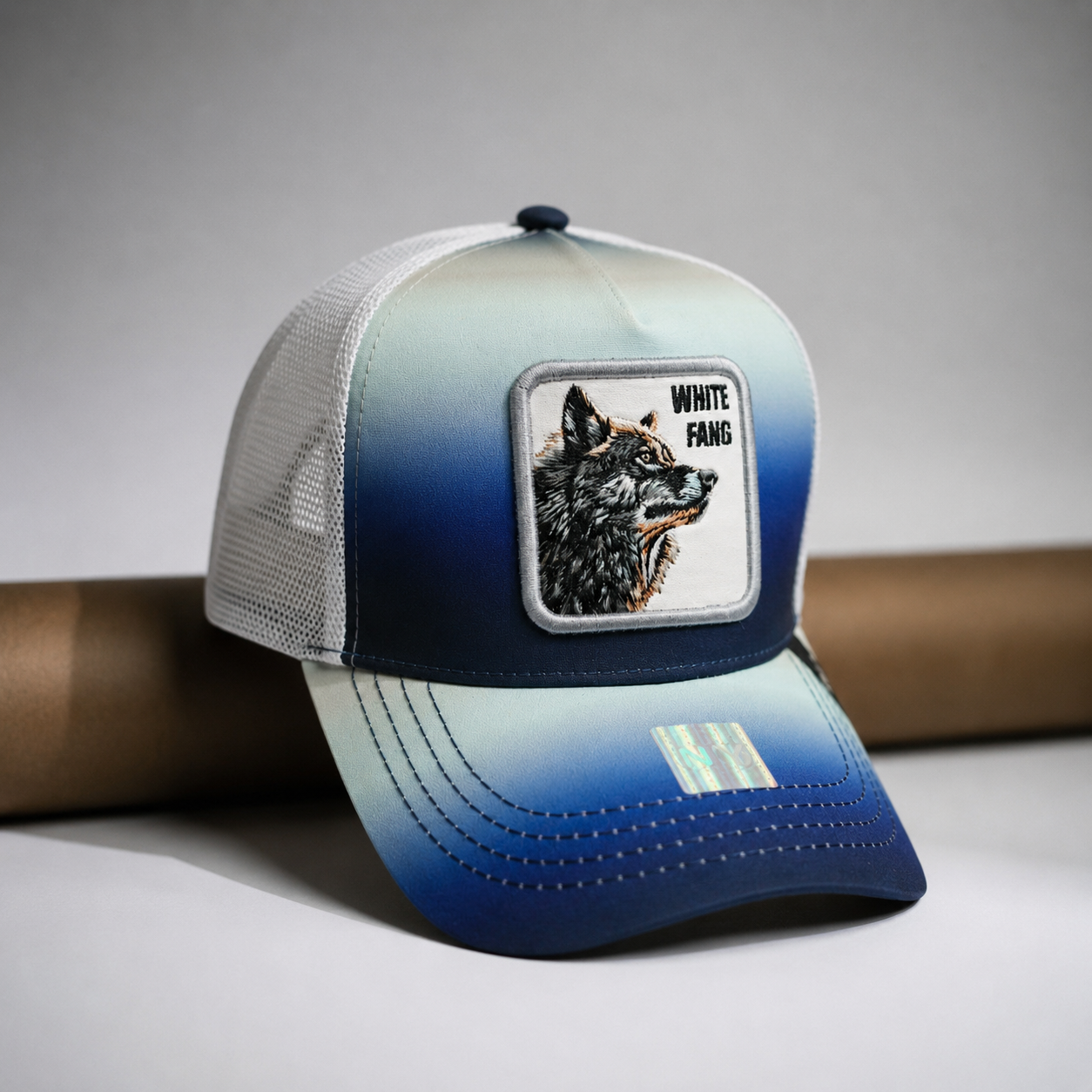 🧢 Premium White Fang Wolf Patch Trucker Cap