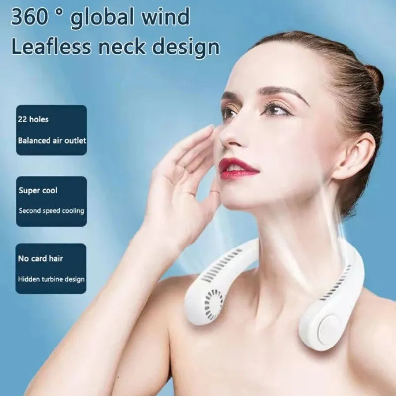 Portable Neck Fan – Rechargeable Hands Free Summer Cooling fan
