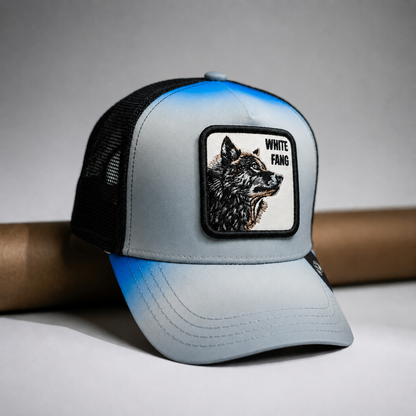 🧢 Premium White Fang Wolf Patch Trucker Cap